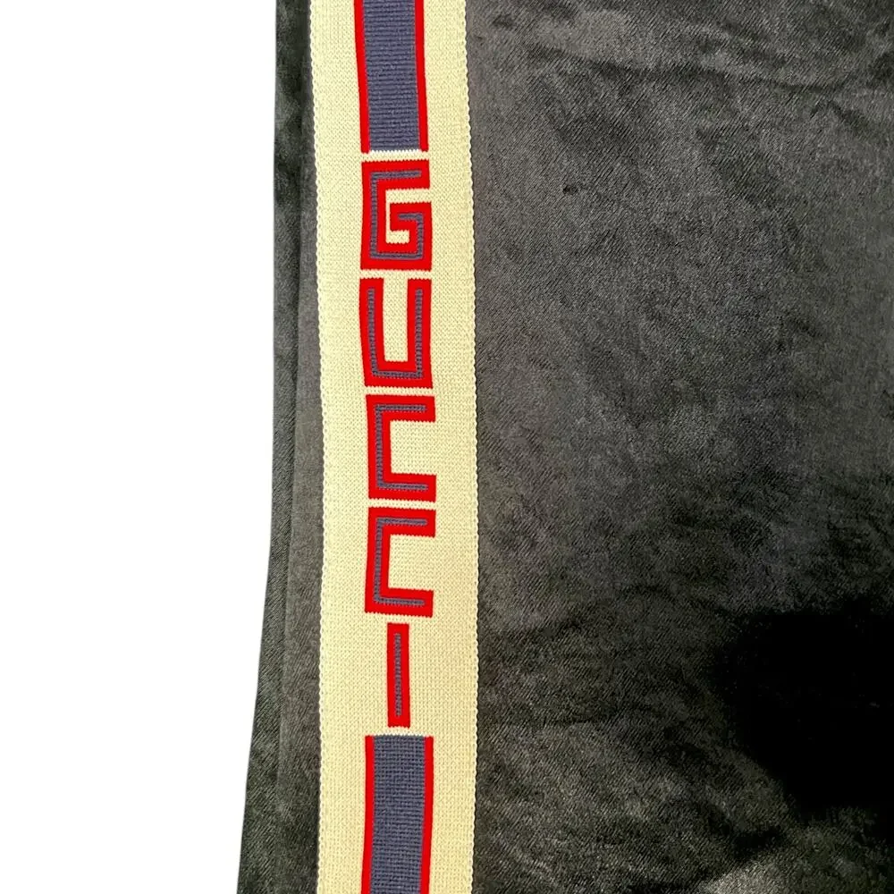 Gucci 2018 SS Black Acetate Black Red Sweat Track Athletic Pants EU 44 US XS